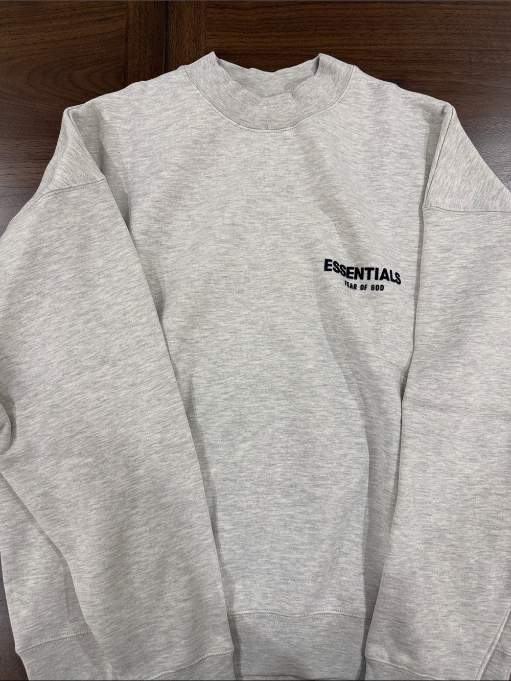 Essentials light oatmeal crewneck hoodie